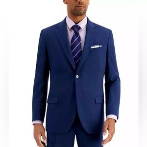 Nautica Men's Blue Modern-Fit Bi-Stretch Suit Jacket Blazer Sport Coat 38 Short